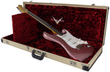 Fender Custom Shop 64 Journeyman Strat Guitar, Faded, Aged Burgundy Mist Metallic