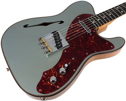 Fender Custom Shop Limited Artisan Thinline Telecaster - Faded, Aged Ice Blue Metallic - Humbucker Music