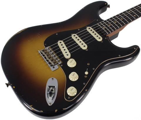 Fender Custom Shop Limited Roasted Poblano Strat, Relic, Wide Fade Sunburst - Humbucker Music