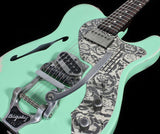 Trussart Deluxe Steelcaster in Surf Green on Cream w/ Roses