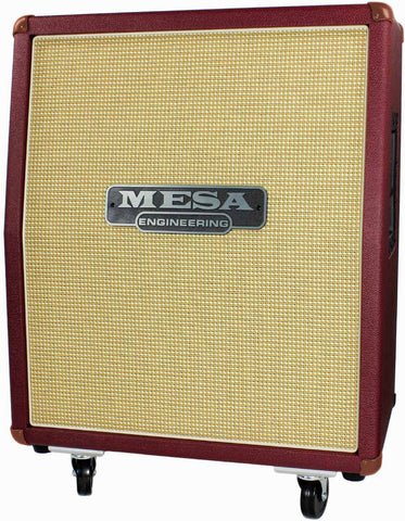 Mesa Boogie 2x12 Recto Vertical Slant Cab, British Cabernet - Humbucker Music