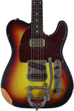 Nash T-63 Guitar, 3 Tone Sunburst, Medium Distress, Bigsby