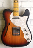Nash T69TL Thin Line Guitar, 3 Tone Sunburst