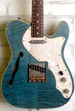 Nash TC69 Thinline Flame Top Guitar - Aqua Marine