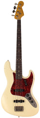 Nash JB63 Bass Guitar, Olympic White, Tortoise Shell, Light Aging