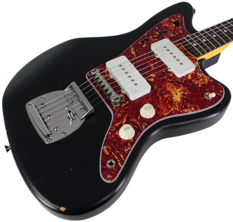Nash JM63 Jazzmaster Guitar, Black, P90's, Light Aging - Humbucker Music