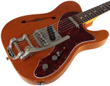 Nash T69TL Thinline Guitar, Amber, Bigsby