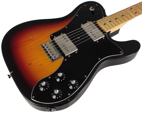 Nash T72DLX Guitar, 3 Tone Sunburst, Light Aging