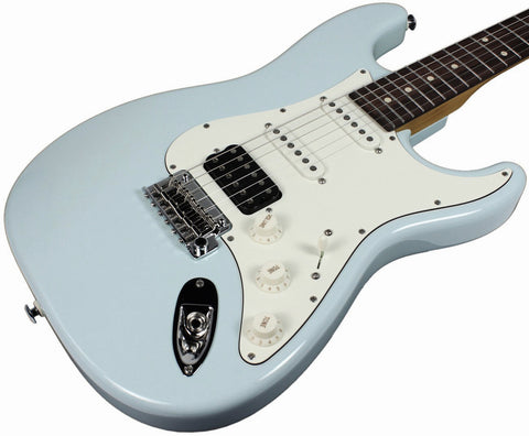Suhr Classic S HSS Guitar, Sonic Blue, Rosewood - Humbucker Music