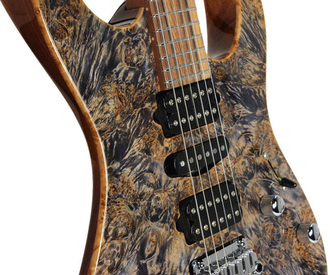 . Suhr Modern Burl Maple  - Trans Blue Tint