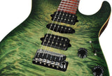 . Suhr Modern Waterfall Burl Maple HSH - Trans Green