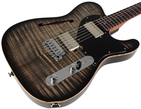 Suhr Select Alt T Guitar, Trans Charcoal Burst, Black PG - Humbucker Music