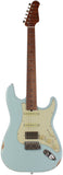 Suhr Select Classic S Antique HSS Guitar, Roasted Flamed Neck, Sonic Blue, Maple