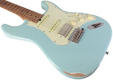 Suhr Select Classic S Antique HSS Guitar, Roasted Flamed Neck, Sonic Blue, Maple