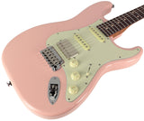 Suhr Select Classic S HSS Roasted Flamed Guitar, Shell Pink, Rosewood - Humbucker Music