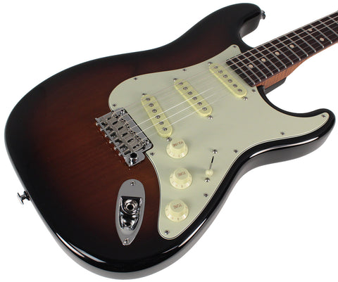 Suhr Classic S Roasted Select Guitar, 3-Tone Burst, Rosewood - Humbucker Music