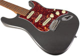 Suhr Select Classic S Guitar, Roasted Flamed Neck, Charcoal Frost Metallic, Maple
