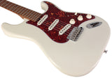 Suhr Select Classic S Guitar, Roasted Flamed Neck, Olympic White, Maple