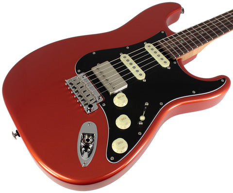 Suhr Select Classic S HSS Guitar, Roasted Flamed Neck, Orange Crush Metallic, Rosewood