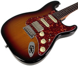 Suhr Select Classic S HSS Guitar, Roasted Flamed Neck, 3-Tone Burst, Rosewood