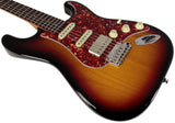 Suhr Select Classic S HSS Guitar, Roasted Flamed Neck, 3-Tone Burst, Rosewood