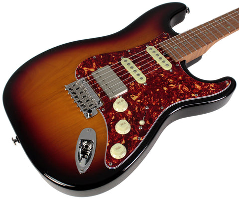 Suhr Select Classic S HSS Guitar, Roasted Flamed Neck, 3 Tone Burst, Maple
