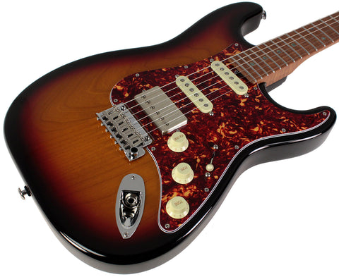 Suhr Select Classic S HSS Guitar, Roasted Flamed Neck, 3 Tone Burst, Maple