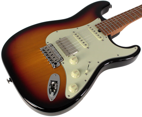 Suhr Select Classic S HSS Guitar, Roasted Flamed Neck, 3-Tone Burst, Maple