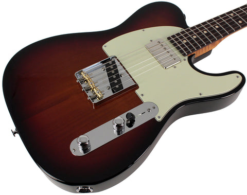 Suhr Classic T HS Roasted Select Guitar, Flamed, Rosewood, 3-Tone Burst - Humbucker Music