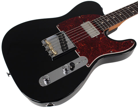 Suhr Select Classic T HS Guitar, Roasted Flamed Neck, Rosewood, Black - Humbucker Music