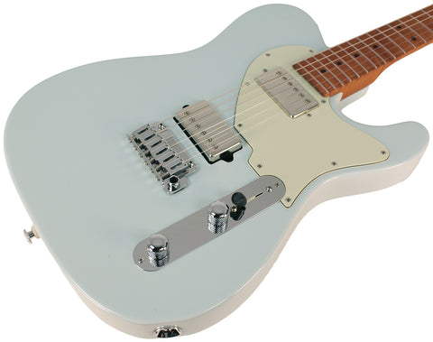 Suhr Classic T HH Roasted Select Guitar, Flamed, Maple, Sonic Blue - Humbucker Music
