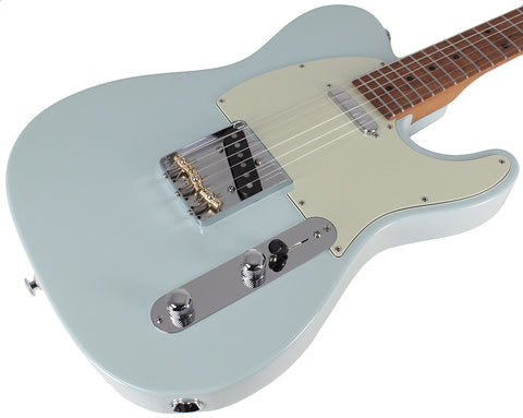 Suhr Classic T Roasted Select Guitar, Flamed, Maple, Sonic Blue - Humbucker Music