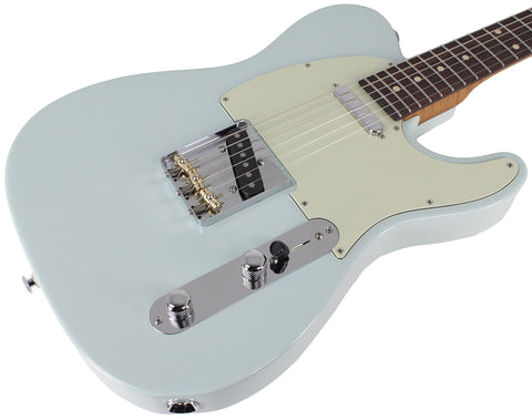 Suhr Classic T Roasted Select Guitar, Flamed, Rosewood, Sonic Blue - Humbucker Music