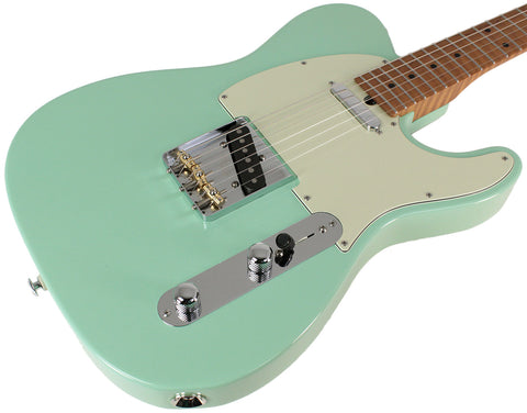Suhr Select Classic T Guitar, Roasted Flamed Neck, Surf Green - Humbucker Music