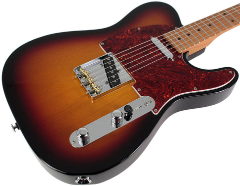 Suhr Select Classic T Guitar, Roasted Neck, 3-Tone Burst, Maple - Humbucker Music