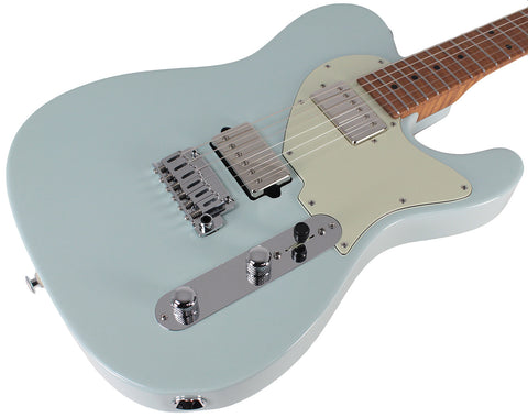 Suhr Classic T HH Roasted Select Guitar, Flamed, Maple, Sonic Blue