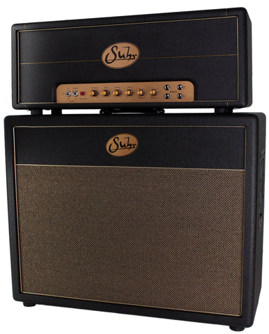 Suhr SL68 Hand Wired 100 Watt Head, 2x12 Cab, Gold Grille - Humbucker Music