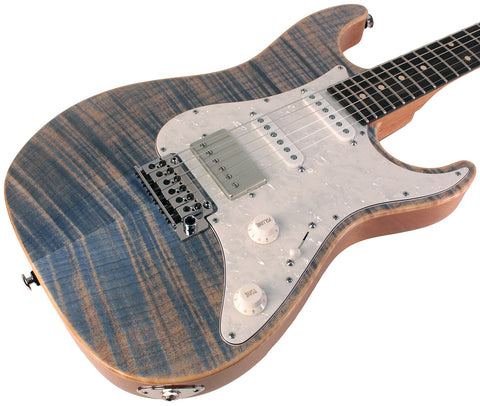 Suhr Select Standard Plus Mahogany Guitar, Trans Blue Denim Slate - Humbucker Music