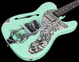 Trussart Deluxe Steelcaster in Surf Green on Cream w/ Roses